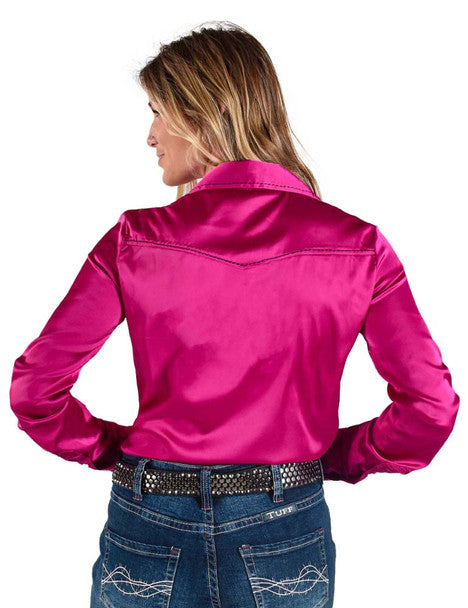 Cowgirl Tuff Pink Satin Shirt
