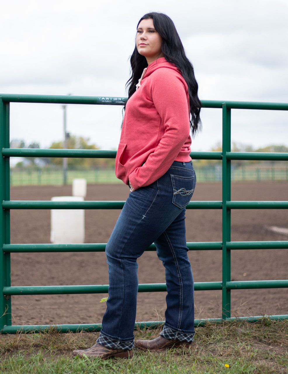 Cowgirl Tuff Dark Don't Fence Me In Flannel Jeans
