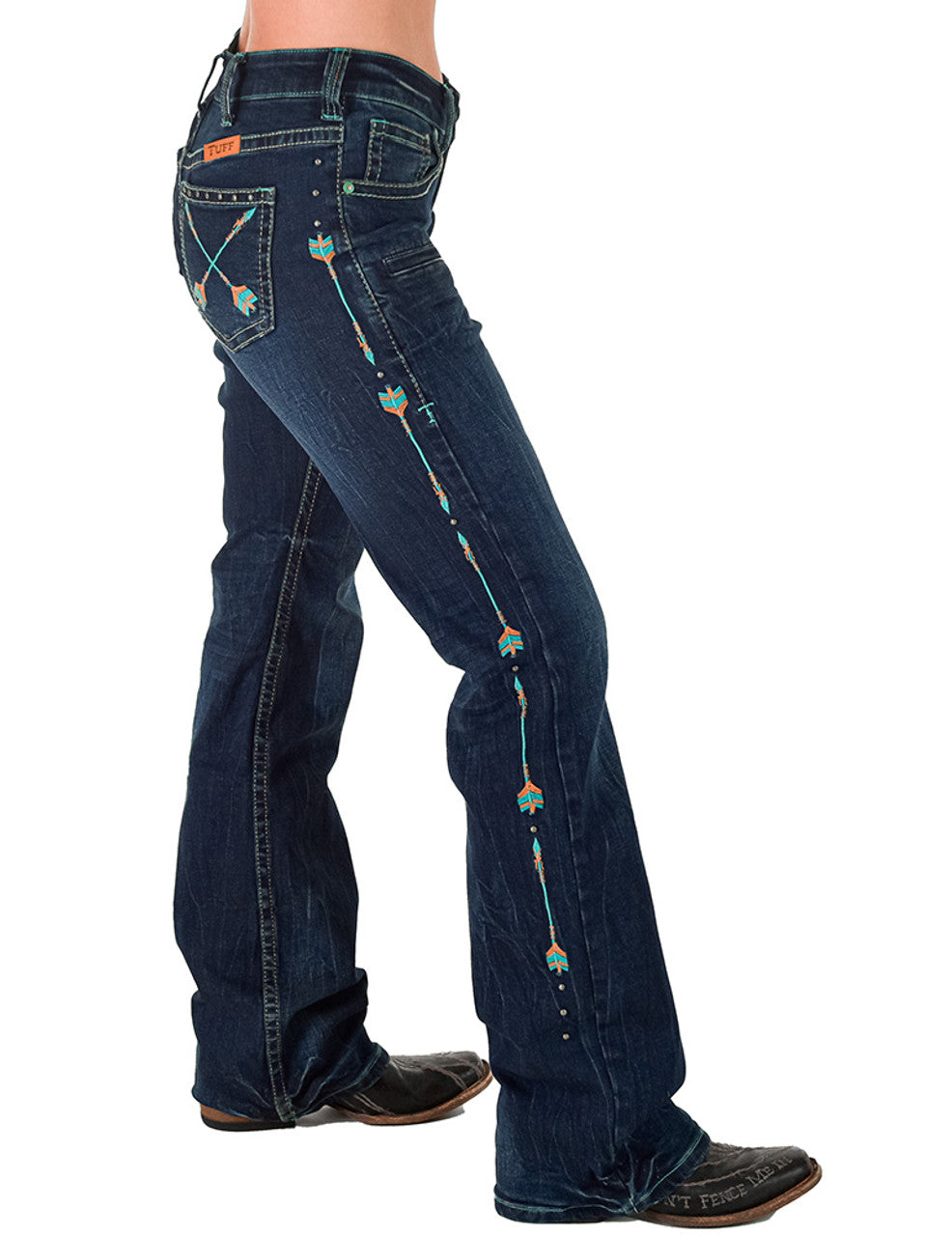 Cowgirl Tuff Turquoise Arrows Jeans