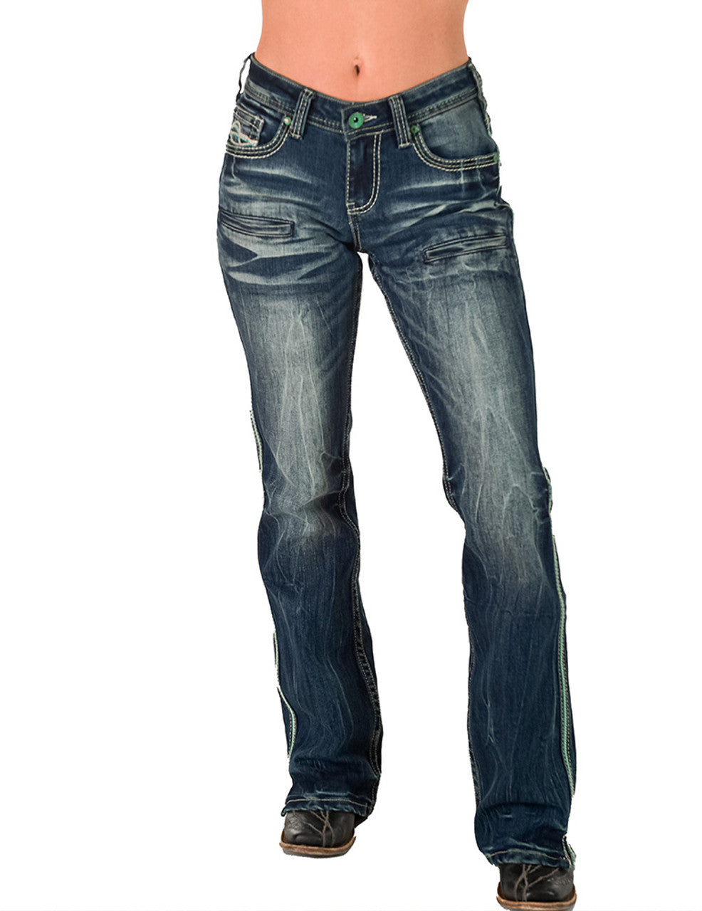 Cowgirl Tuff Twisted Turquoise Jeans