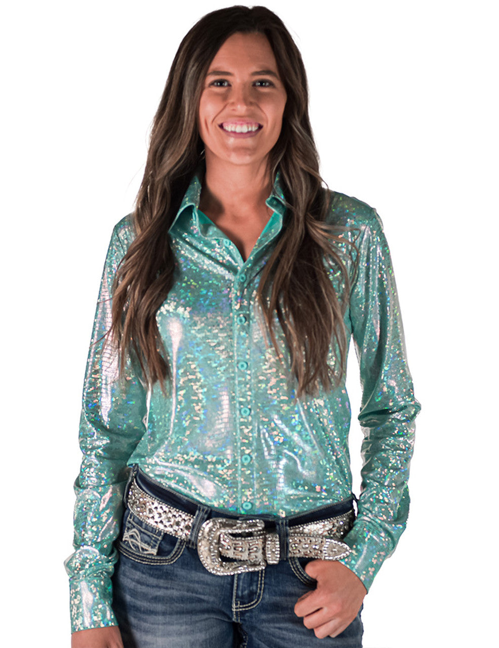 Cowgirl Tuff Mint Sparkle Pullover Shirt