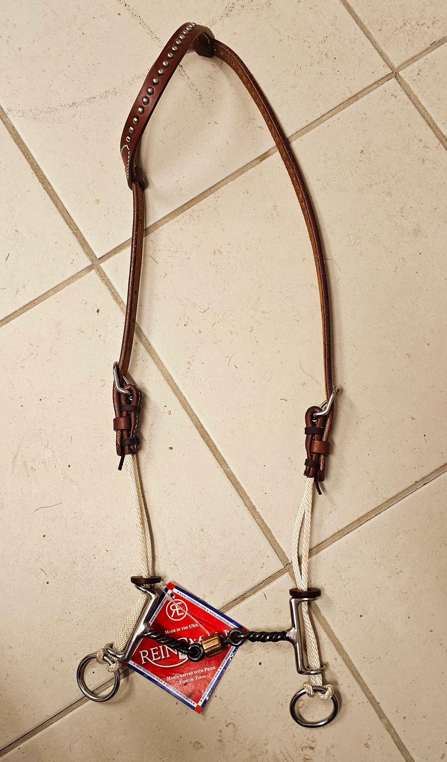 Circle Y Draw Gag with Reinsman Twisted Wire Dogbone with Copper Roller