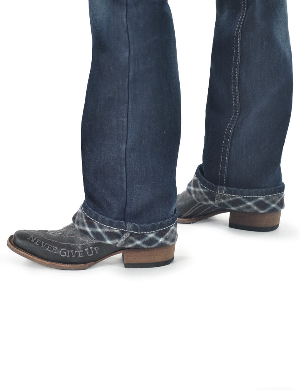 Cowgirl Tuff Dark Don't Fence Me In Flannel Jeans