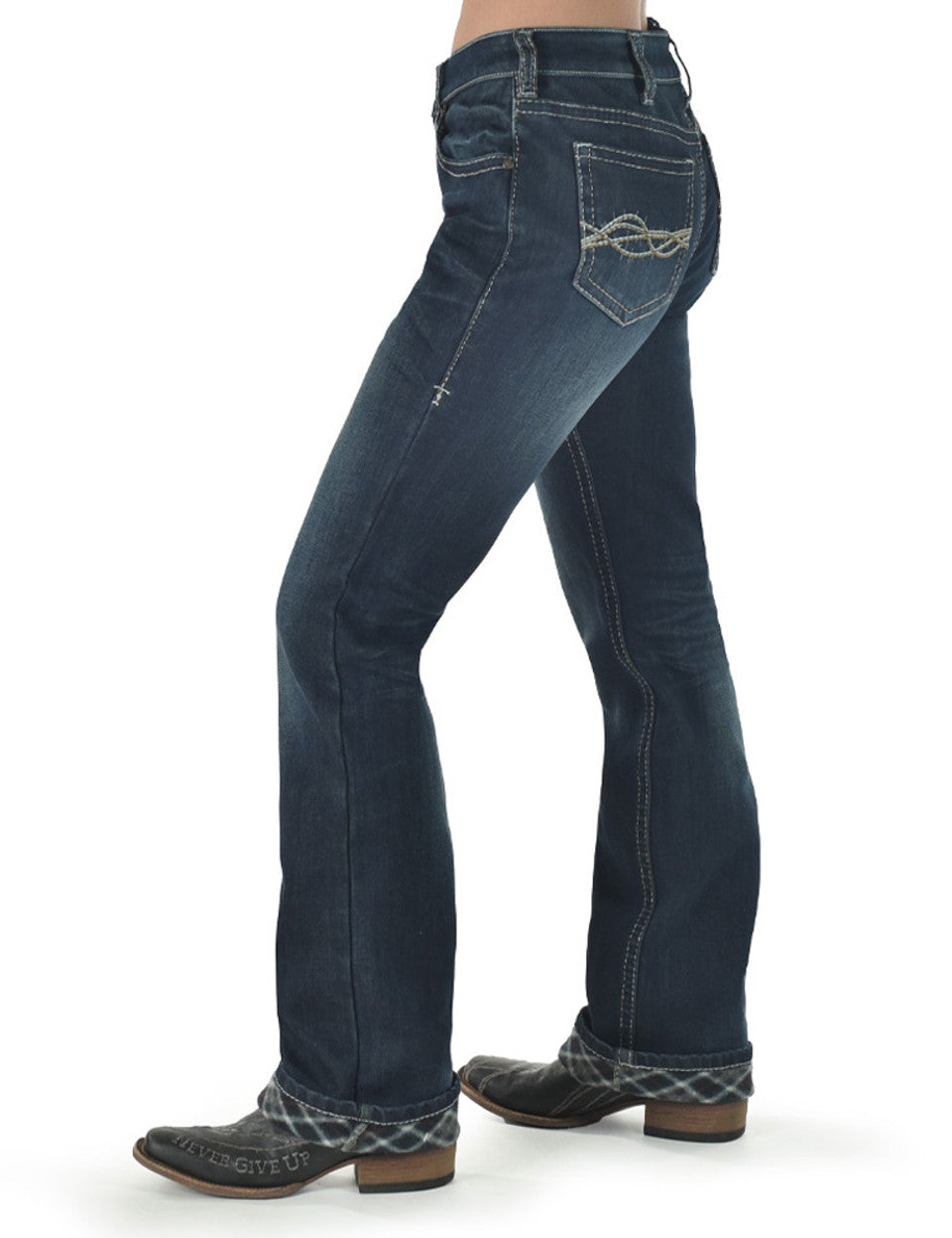 Cowgirl Tuff Dark Don't Fence Me In Flannel Jeans