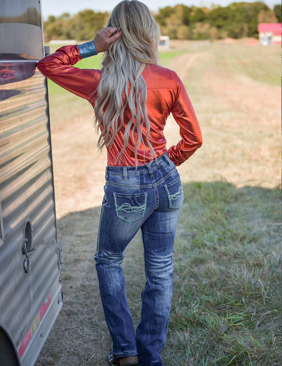 Cowgirl Tuff Twisted Turquoise Jeans