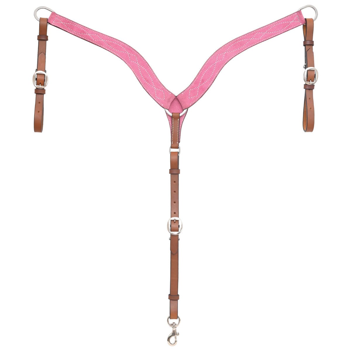 Circle Y Pink Suede Breastcollar