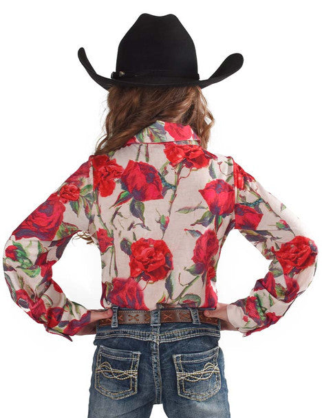 Cowgirl Tuff Girls Rose Shirt