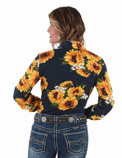Cowgirl Tuff Pullover Sunflower Shirt