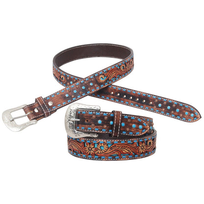 Circle Y Bronco Blue Texas Belt