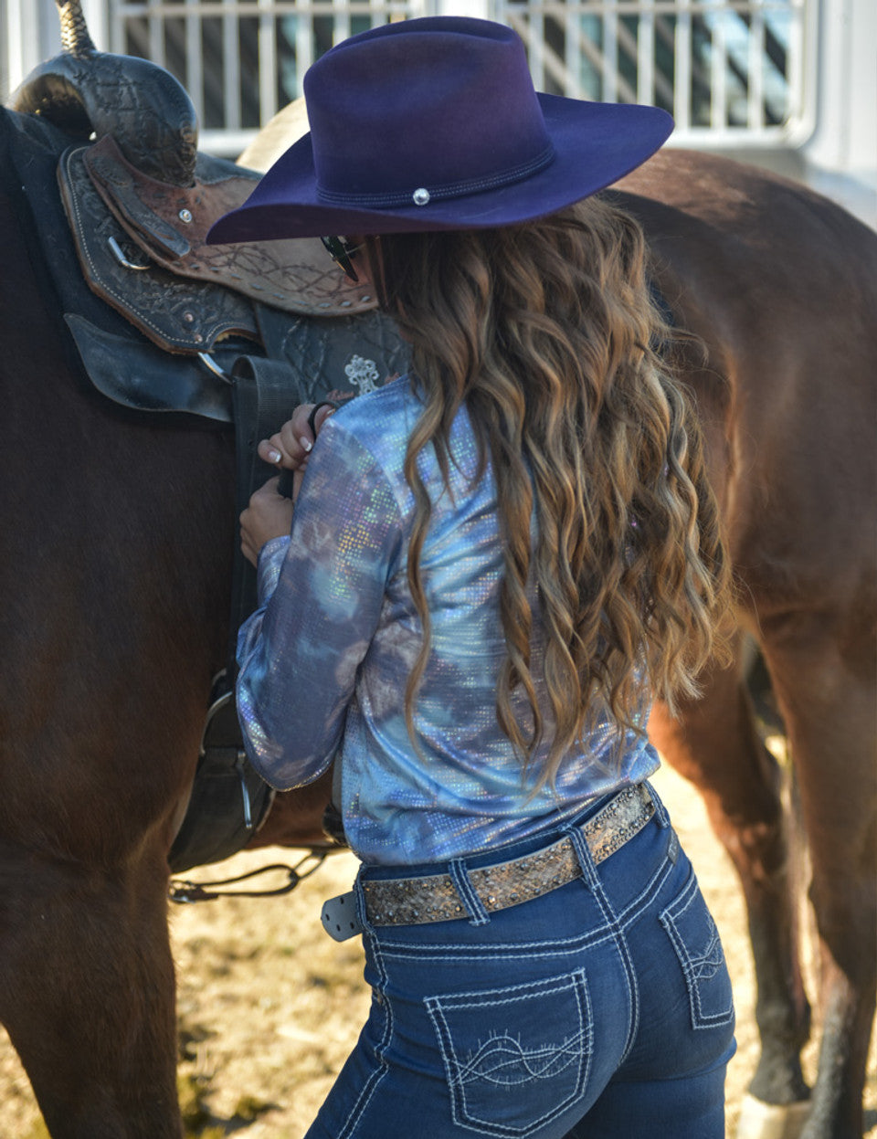 Cowgirl Tuff Blue Cotton Candy Pullover Shirt