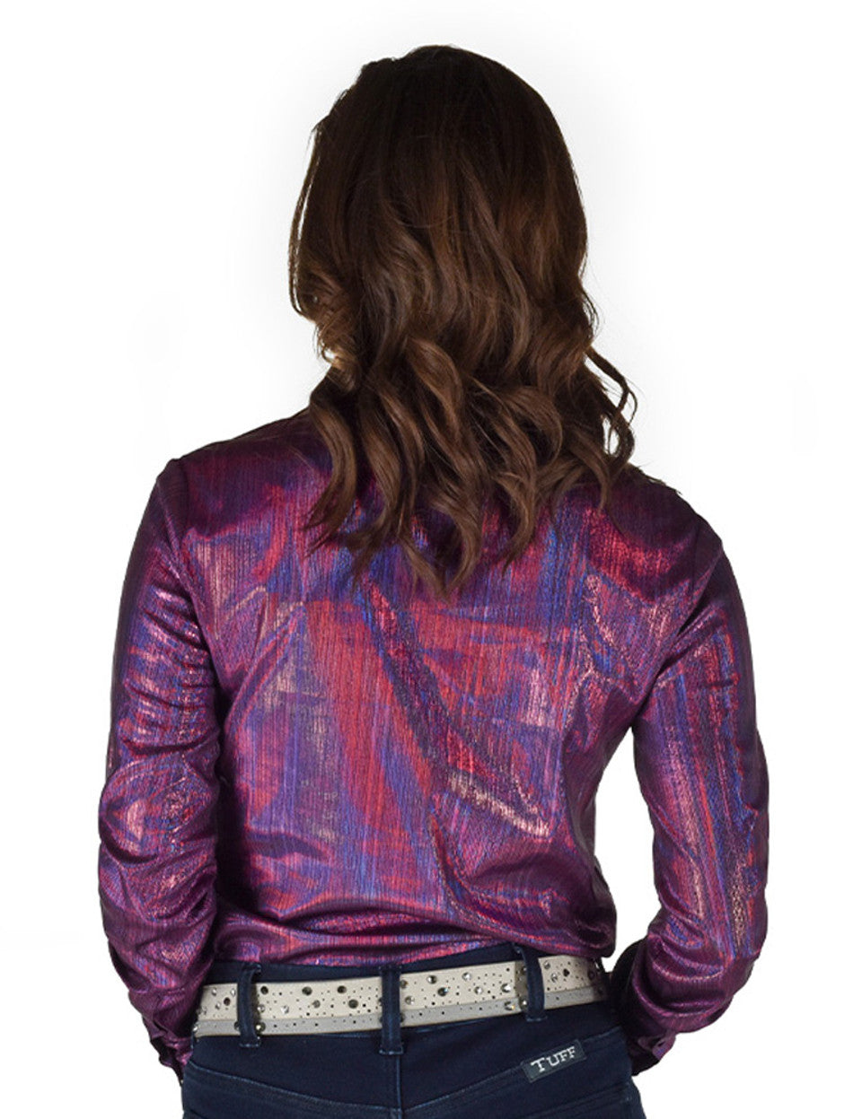 Cowgirl Tuff Fushia Metallic Pullover Shirt