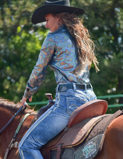 Cowgirl Tuff Oil Print Pullover Shirt