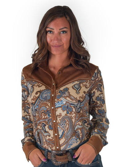 Cowgirl Tuff Brown Paisley Pullover Shirt