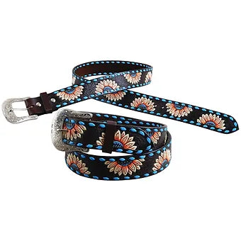 Circle Y Sunflower Buckstitch Belt