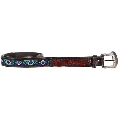 Fort Worth Tooled & Beaded Belt