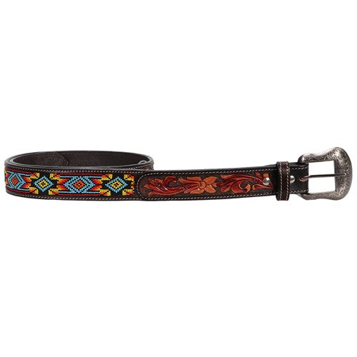 Fort Worth Tooled & Beaded Belt