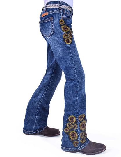 Cowgirl Tuff Girls Sunflower Jeans