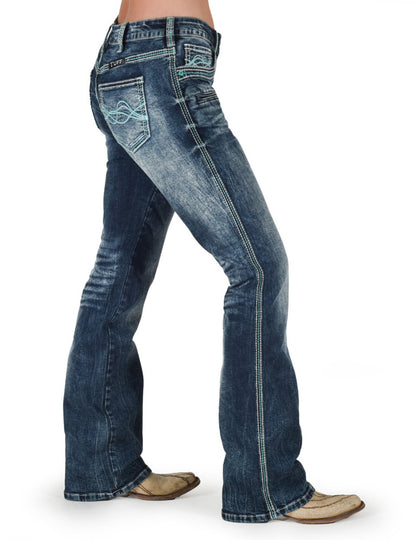 Cowgirl Tuff Turquoise Hurricane Bootcut Jeans