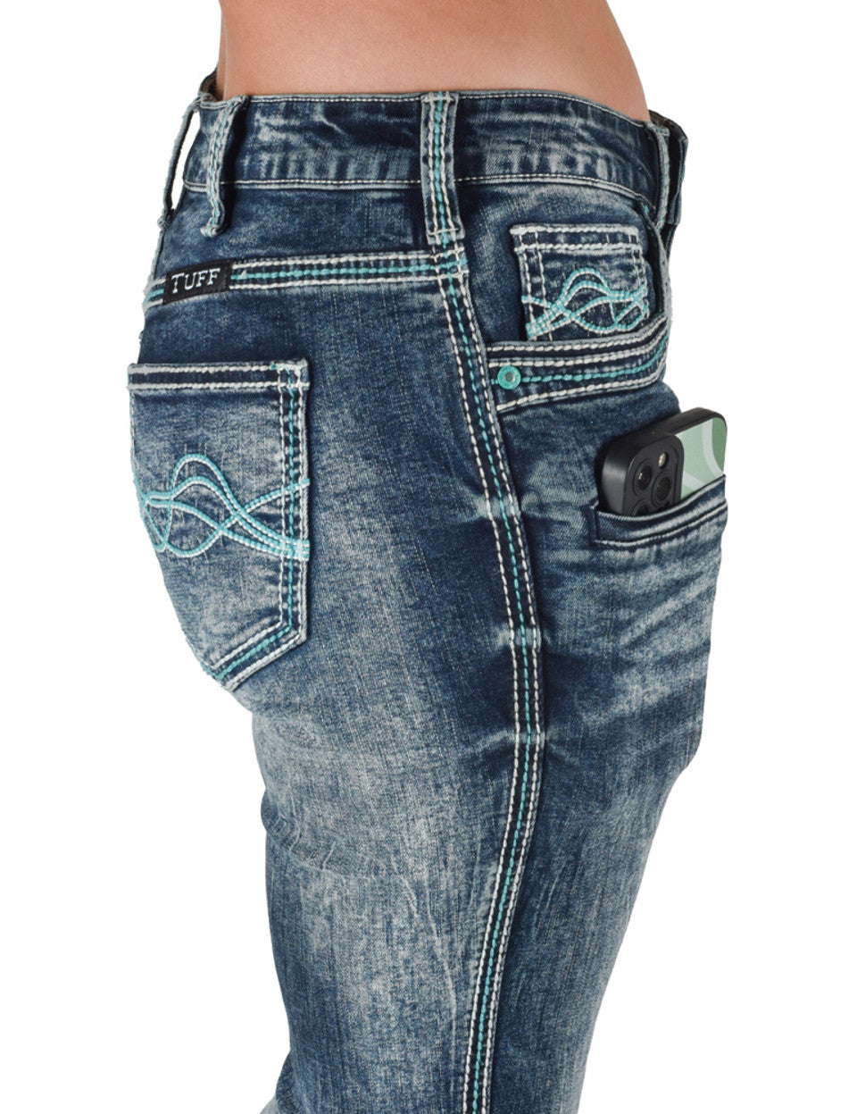 Cowgirl Tuff Turquoise Hurricane Bootcut Jeans