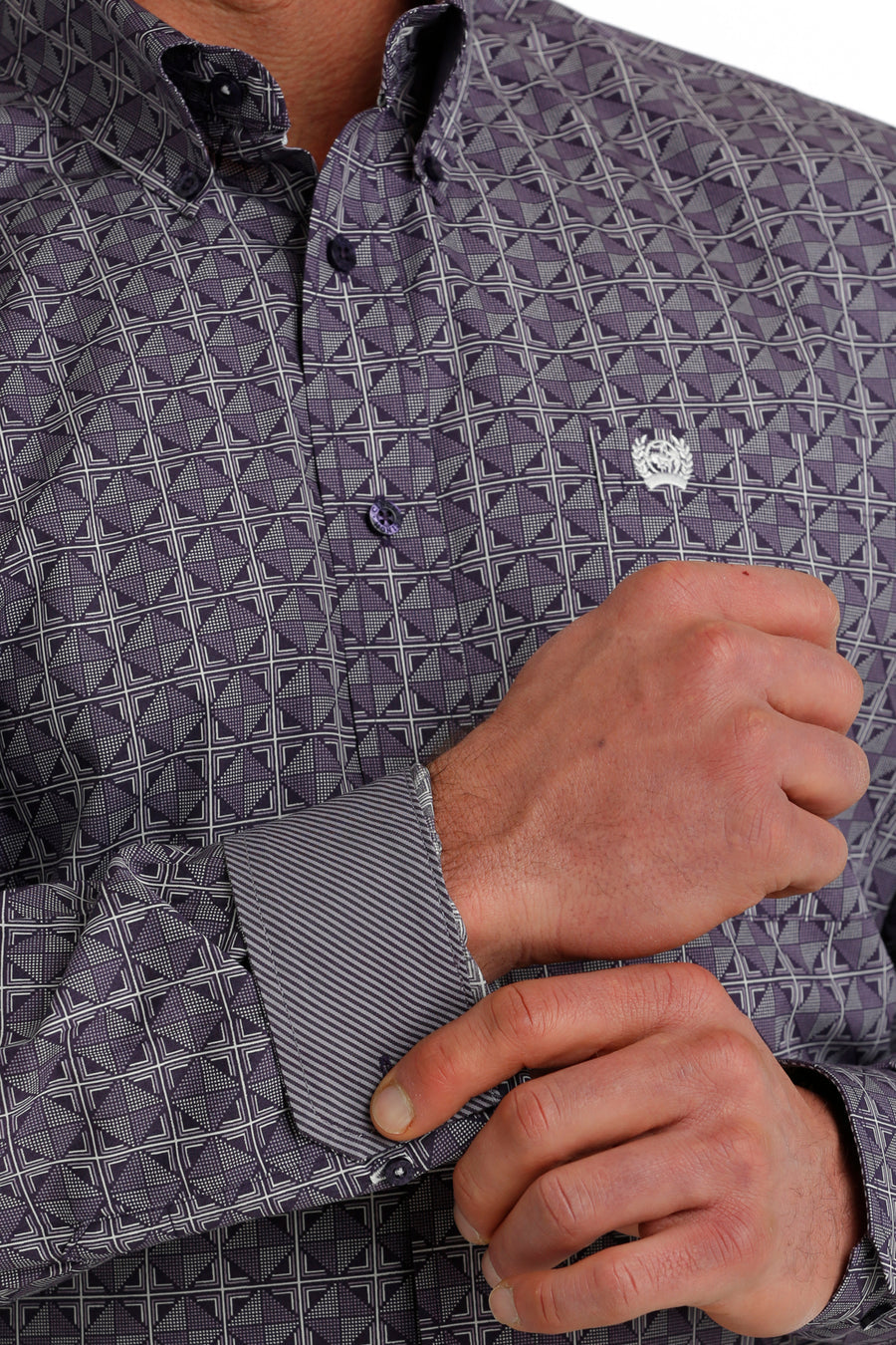 Cinch Men's Purple Print Shirt