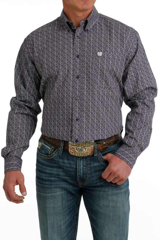 Cinch Men's Purple Print Shirt