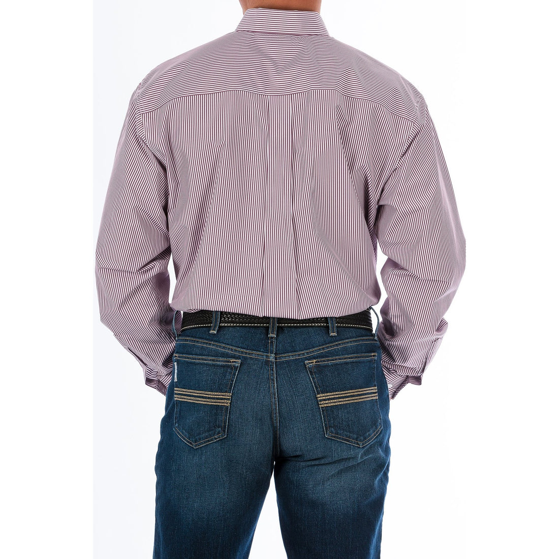 Men's Cinch Shirt - Burgundy Stripe