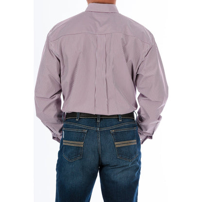 Men's Cinch Shirt - Burgundy Stripe