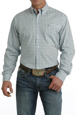 Cinch Men's Light Blue Print Shirt