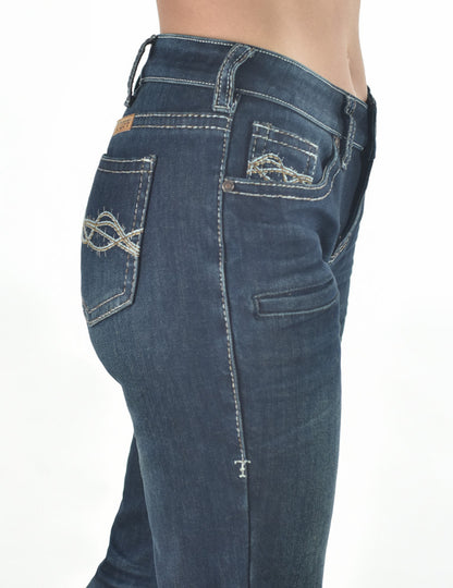 Cowgirl Tuff Dark Don't Fence Me In Flannel Jeans