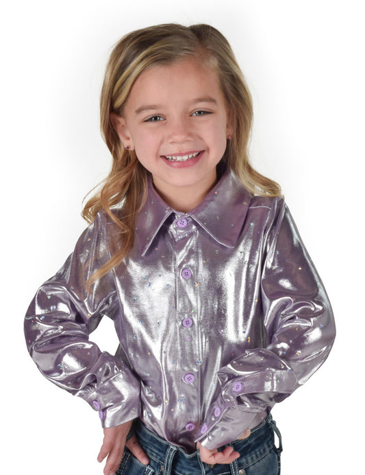 Cowgirl Tuff Girls Lilac Pullover Shirt