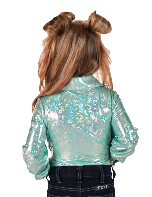 Cowgirl Tuff Girls Mint Sparkle Pullover Shirt