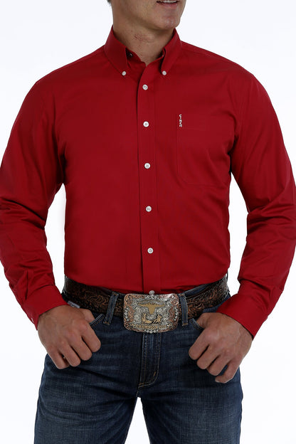 Cinch Mens Modern Fit Shirt Red