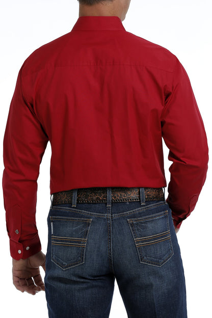 Cinch Mens Modern Fit Shirt Red
