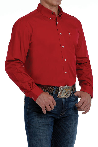 Cinch Mens Modern Fit Shirt Red