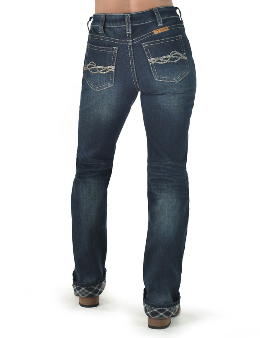 Cowgirl Tuff Dark Don't Fence Me In Flannel Jeans